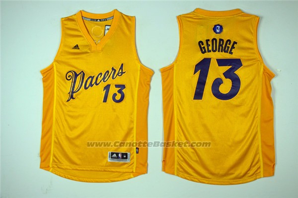 Maglia Natale 2016 Indiana Pacers Paul George #13 Giallo